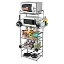 Palomino Stainless Steel Kitchen 6 Tiers Microwave Shelf with 2 Hooks (37.5 x 60 x 150 cm)