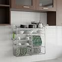 Palomino Stainless Steel Polo Wall Mount 5 Layer Modern Kitchen Utensils Dish Rack Stainless Steel Kitchen Rack Utensil Rack Utensil Stand - 30 inch