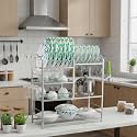 Palomino Wall Mount Utensils Rack | Stainless Steel Dish Stand | Plate Holder &amp; Cutlery Organizer (24 x 24 Inches)