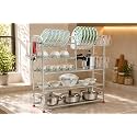 Palomino Wall Mount Kitchen Utensils Dish Rack | Stainless Steel Utensil Stand with Plate &amp; Cutlery Holder (31 X 30 Inches) | Kitchen Shelves Organizer | Hanging