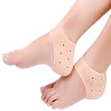 3 Pair Silicone Gel Heel Pad Socks for Pain Relief for Men and Women (Beige, Free Size)