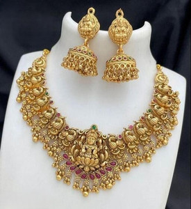 pamadhya copper gold-plated multicolor jewel set pack of 1
