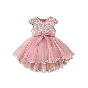 PAMBERSTON Girls Pink Frock Dress Lace