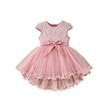 PAMBERSTON Girls Pink Frock Dress Lace
