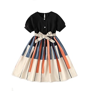 PAMBERSTONE Girls Dress Frock for Girls Round