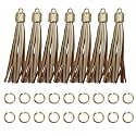 4.3'' Metalic Gold Leather Tassels 12Pcs for Keychains