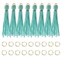 4.3'' Turquoise Leather Tassels 12Pcs for Keychains