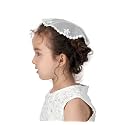PAMOR First Communion Veils for Girls Lace Chapel Cap Veil Mantilla Veils Church Veil for Catholic Baptism Circle Round