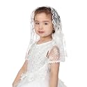 PAMOR First Communion Veils for Girls Lace Chapel Veil Mantilla Veils Latin Mass Church Veil for Catholic Baptism D Shape