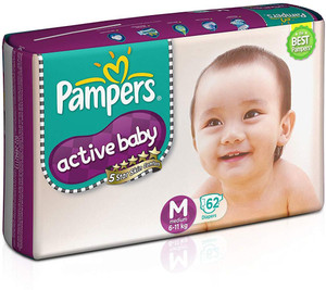 Pampers Active Baby Medium Size Diapers 62