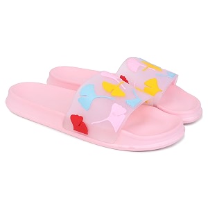 Pampy Angel Transparent Leafs Womens Flip Flops
