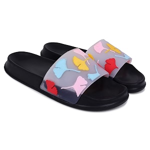 Pampy Angel Transparent Leafs Womens Flip Flops