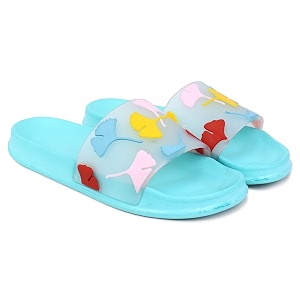 Pampy Angel Transparent Leafs Womens Flip Flops
