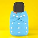 Cloth Diapers with 5 Layer Bamboo Insert Pads | Reusable, Washable Diapers for Newborn Baby, Infant, Toddler | Adjustable Cotton Pocket Nappies Pack (Blue)