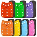 Cloth Diapers with 5 Layer Bamboo Insert Pads | Reusable, Washable Diapers for Newborn Baby, Infant, Toddler | Adjustable Cotton Pocket Nappies Pack (All 7)