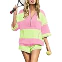 Panadila Women's Striped Workout Set Summer Matching 2 Piece Short Set