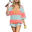 Panadila Women's Striped Workout Set Summer Matching 2 Piece Short Set