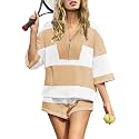 Panadila Women's Striped Workout Set Summer Matching 2 Piece Short Set