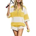 Panadila Women's Striped Workout Set Summer Matching 2 Piece Short Set