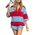 Panadila Women's Striped Workout Set Summer Matching 2 Piece Short Set