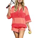 Panadila Women's Striped Workout Set Summer Matching 2 Piece Short Set