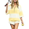 Panadila Women's Striped Workout Set Summer Matching 2 Piece Short Set