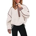 Panadila Womens Half Zip Fleece Pullover Sherpa Jacket