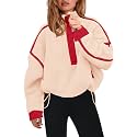 Panadila Womens Half Zip Fleece Pullover Sherpa Jacket