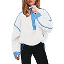 Panadila Womens Half Zip Fleece Pullover Sherpa Jacket