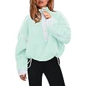 Panadila Womens Half Zip Fleece Pullover Sherpa Jacket