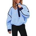 Panadila Womens Half Zip Fleece Pullover Sherpa Jacket