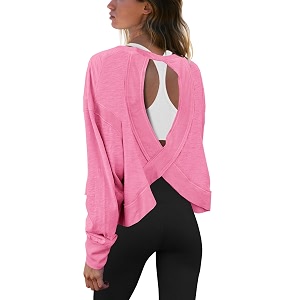 Panadila Womens Open Back Workout Tops Long