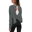 Panadila Womens Open Back Workout Tops Long