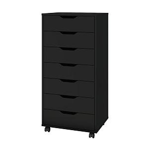 panana 57 drawer chest wooden tall dresser storage dresser cabinet with wheels office organization and storage bedroom furniture black 7 drawer
