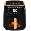 Panana 8QT Large Air Fryer Compact, 8 Preset Menus Airfryer, One-Touch Digital Control Presets, Touchscreen Display, Dishwasher Safe, Nonstick, Fit for Family (Black)