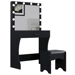 Panana Vanity Desk with Mirror and Lights