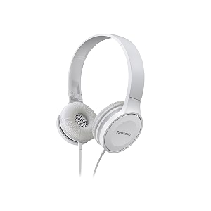 panasonic on ear stereo headphones rp-hf100-w with travel-fold design matte finish white