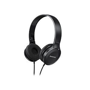 panasonic on ear stereo headphones rp-hf100-k with travel-fold design matte finish black