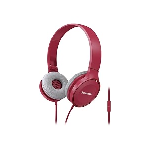 panasonic lightweight headphones with microphone call controller and 39 ft audio cord compatible with iphone blackberry android - rp-hf100m-p - on-ear headphones pink