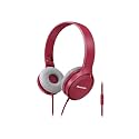 PANASONIC Lightweight Headphones with Microphone, Call Controller and 3.9 ft Audio Cord Compatible with iPhone, BlackBerry, Android - RP-HF100M-P - On-Ear Headphones (Pink)