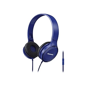 panasonic rp-hf100m-a wired on ear headphone with mic blue