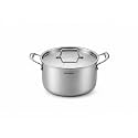 PANASONIC TRIVARA Series Stainless Steel Triply Cookpot 4.3 Liter,22 CM with SS Lid | Consume Low Oil | 3X Faster Heating &amp; Even Heat Distribution | Cast Handles |Induction &amp; Gas Stove Compatible