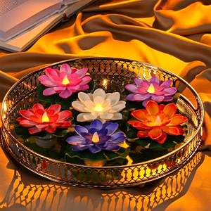panchhi store lotus floating led lights for home decoration waterproof plastic artificial lotus flower candles battery operated water sensor lights for home weddings events decorations pack of 90