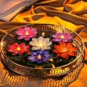 Panchhi Store Lotus Floating LED Lights for Home Decoration Waterproof Plastic Artificial Lotus Flower Candles Battery Operated Water Sensor Lights for Home, Weddings, Events, Decorations Pack of 10