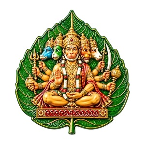 panchmukhi hanuman leaf acrylic wall decor 4 inch self adhesive vastu art