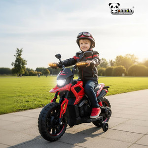 panda baby products electric ride-on bike for kids  sport edition with led lights  training wheels bike battery operated ride on