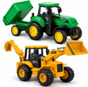 PANDA NEST Tractor Trolley & JCB Toy for Kids |Construction Vehicle Kids Toy Set