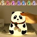 TEKCOOL Panda Night Light for Kids- Rechargeable Silicone LED Lamp, 7-Color Changing, Perfect Room Decor &amp; Gift for Toddler, Children, Teens- Cute Valentine's Day Present (Close Eye), Sandal