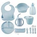 PandaEar 11PCS Silicone Baby Feeding Set, Suction Plate &amp; Utensils