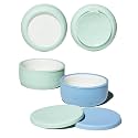 Pandaloo® Porcelain Kids Bowls 2-Pack with Removable Suction Base &amp; Silicone Lid, Non-Toxic Toddler Feeding Bowls, Microwave &amp; Dishwasher Safe, Ceramic Baby Bowls for Babies &amp; Toddlers